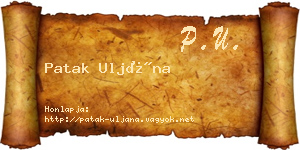 Patak Uljána névjegykártya